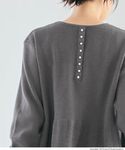 甜美氣質珍珠點綴針織娃娃上衣