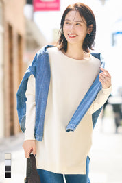 Crew neck knit tunic