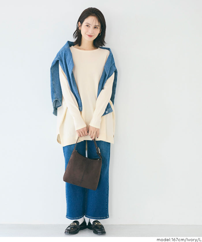 Crew neck knit tunic