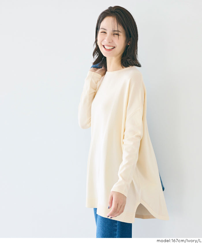 Crew neck knit tunic