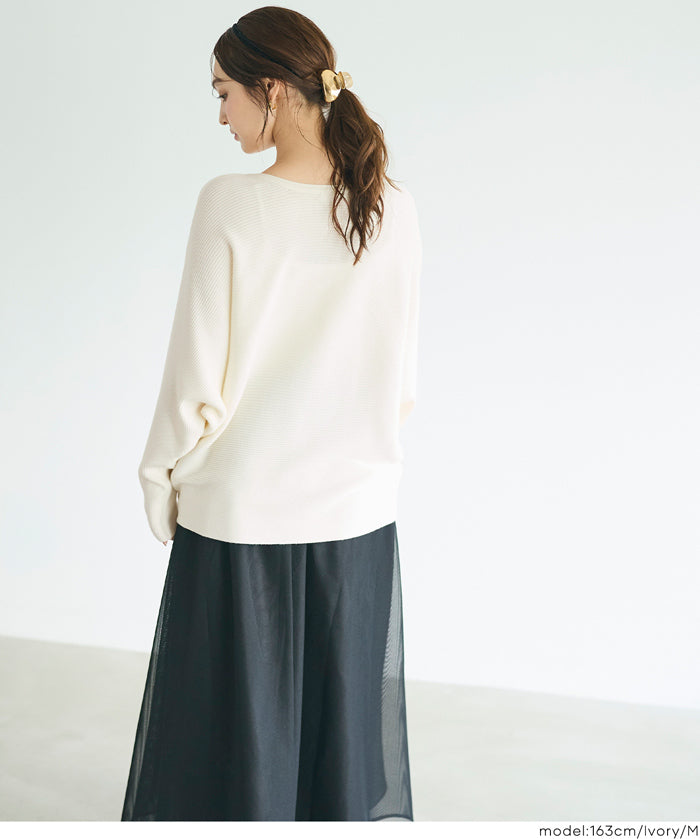 Dolman V-neck knit top