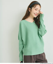 Dolman V-neck knit top