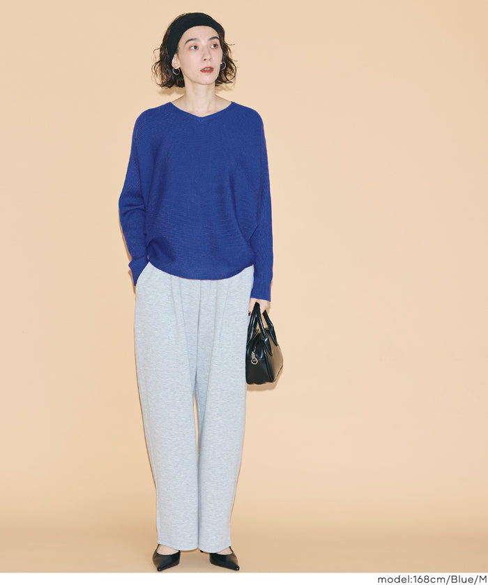 Dolman V-neck knit top