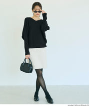 Dolman V-neck knit top