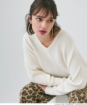 Dolman V-neck knit top
