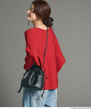 Dolman V-neck knit top