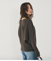 新色登場!【蝙蝠袖系列】知性V領針織上衣