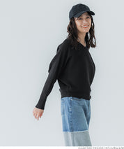Dolman V-neck knit top