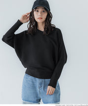 Dolman V-neck knit top