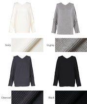 Dolman V-neck knit top