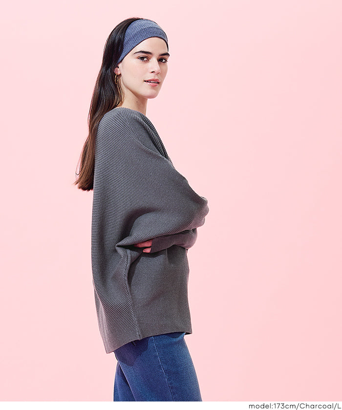 新色登場!【蝙蝠袖系列】知性V領針織上衣