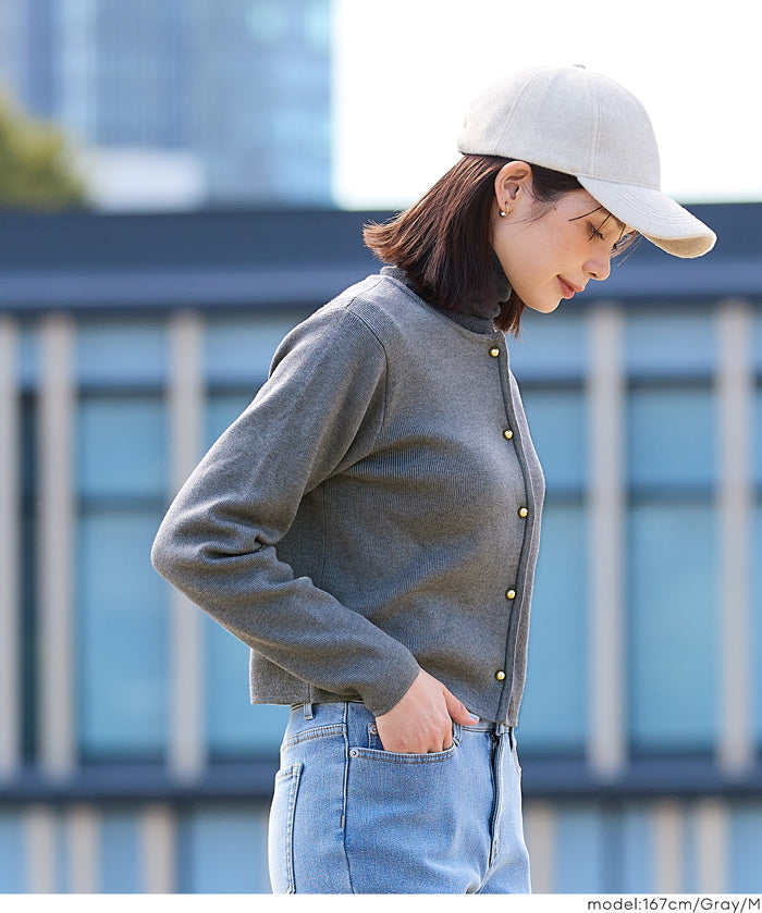 Gold button knit cardigan