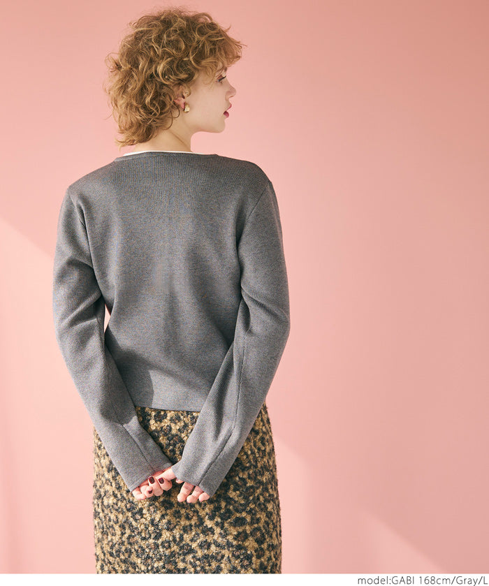 Gold button knit cardigan