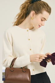 Gold button knit cardigan