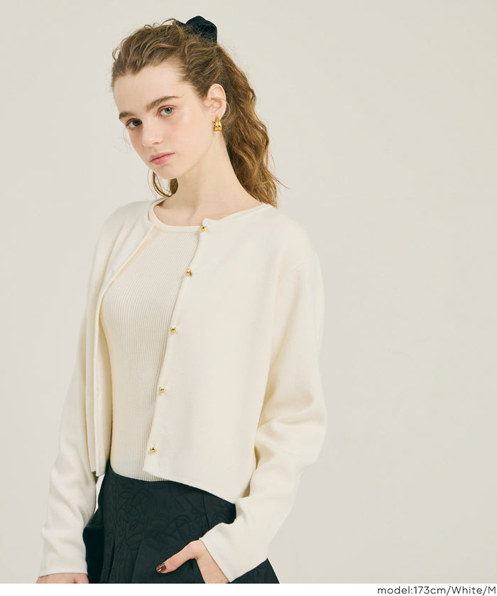 Gold button knit cardigan