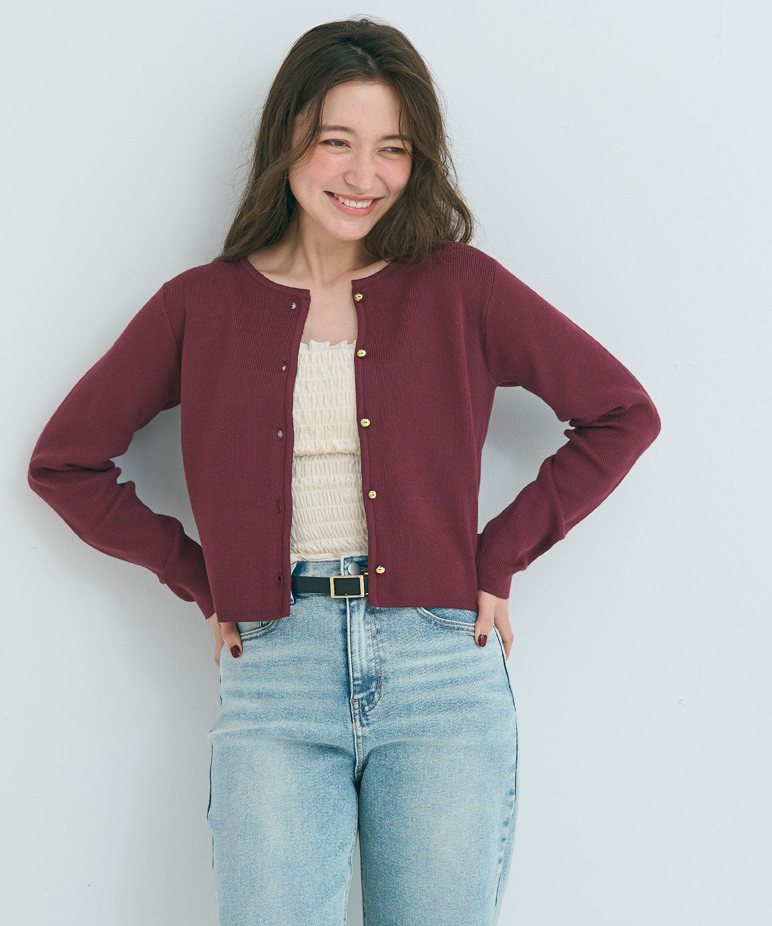 Gold button knit cardigan