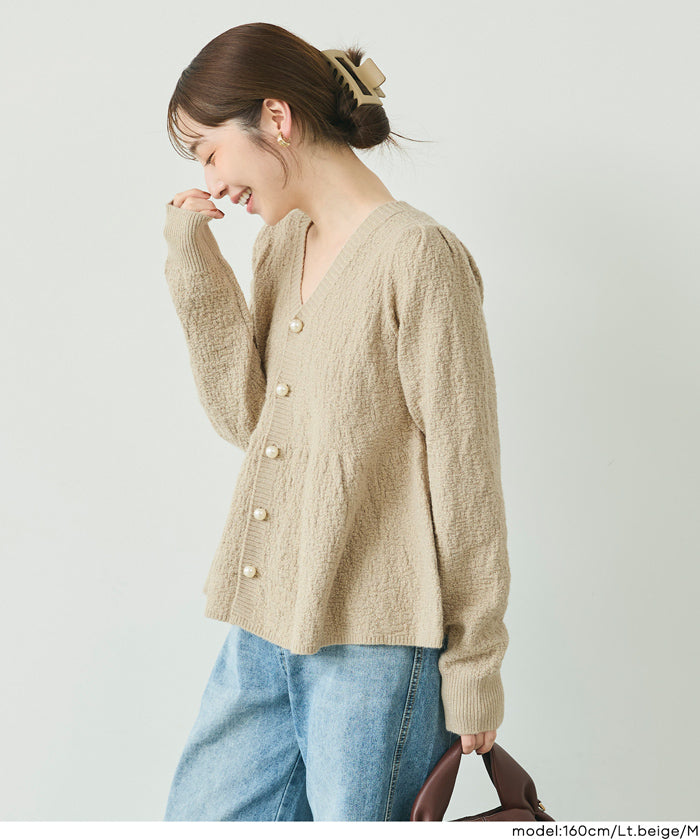 【早秋新品】 細閃針織V領開衫