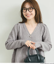 【早秋新品】 細閃針織V領開衫