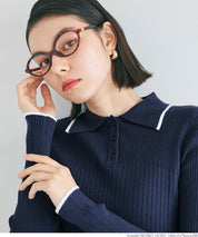滾邊配色針織Polo衫