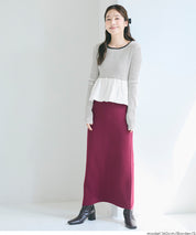 日系甜美長袖拼接針織娃娃上衣