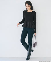 日系甜美長袖拼接針織娃娃上衣