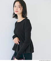 日系甜美長袖拼接針織娃娃上衣