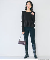 日系甜美長袖拼接針織娃娃上衣