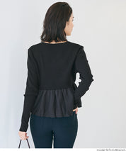 日系甜美長袖拼接針織娃娃上衣