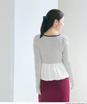 日系甜美長袖拼接針織娃娃上衣