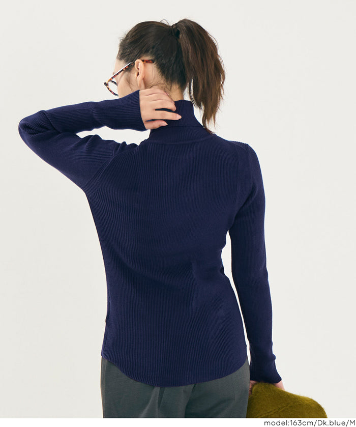 輕量 基礎百搭長袖高領針織上衣