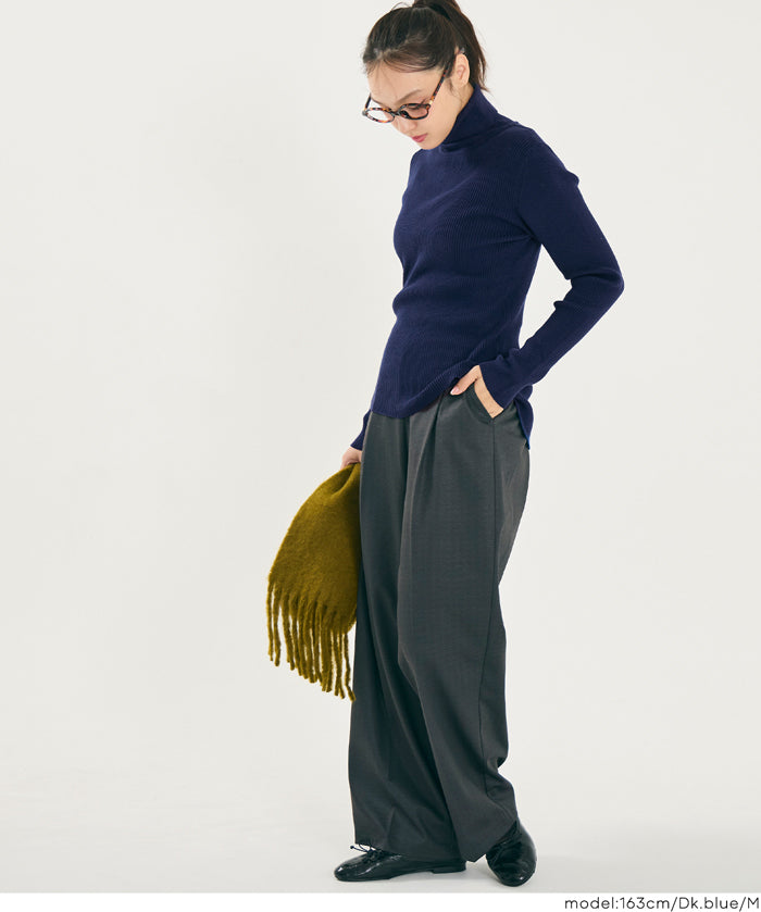 輕量 基礎百搭長袖高領針織上衣