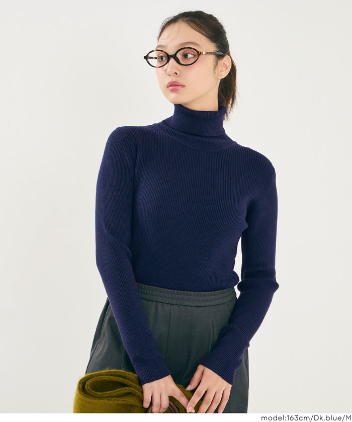 輕量 基礎百搭長袖高領針織上衣