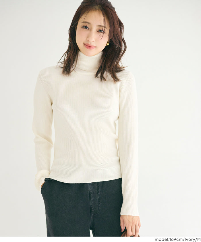 輕量 基礎百搭長袖高領針織上衣