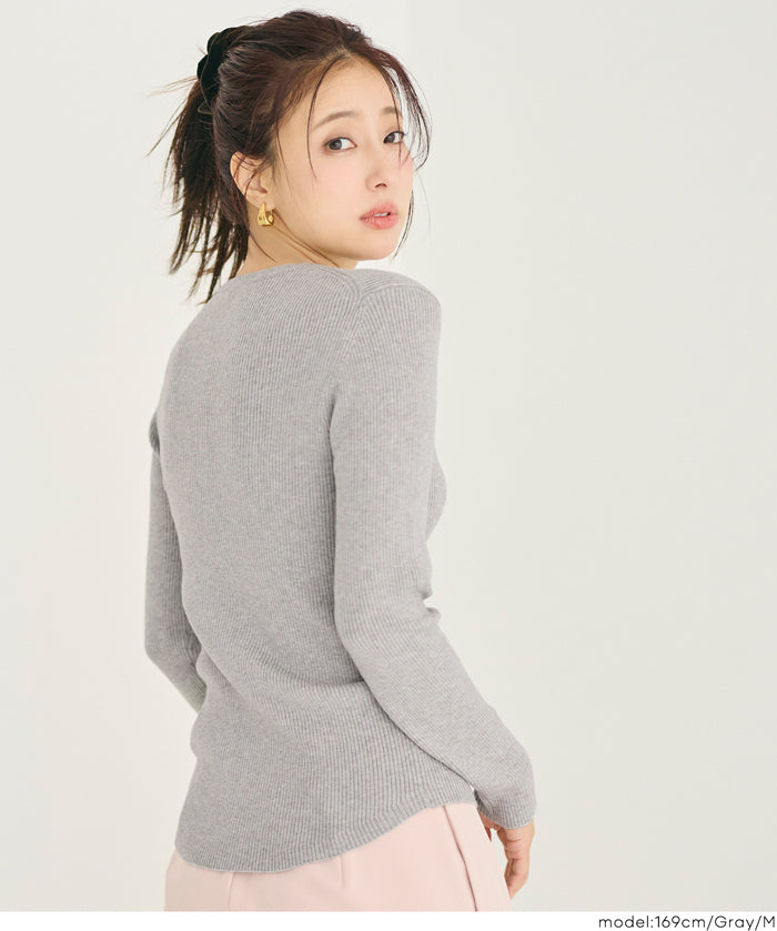 輕量 基礎百搭長袖圓領針織上衣