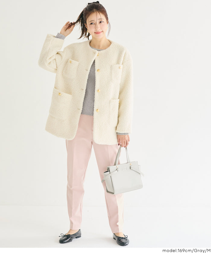 輕量 基礎百搭長袖圓領針織上衣