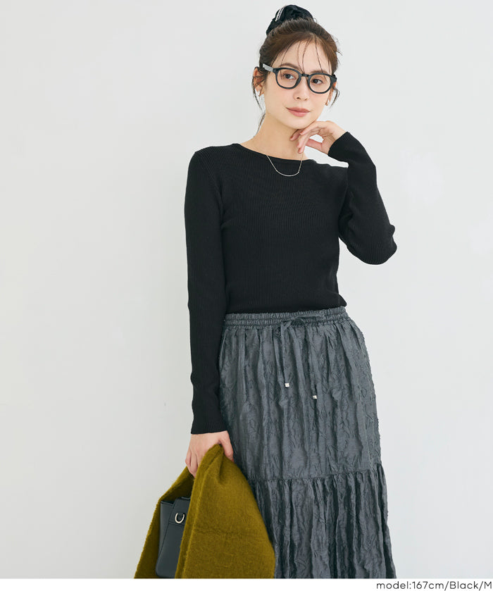 輕量 基礎百搭長袖圓領針織上衣