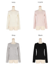 輕量 基礎百搭長袖圓領針織上衣