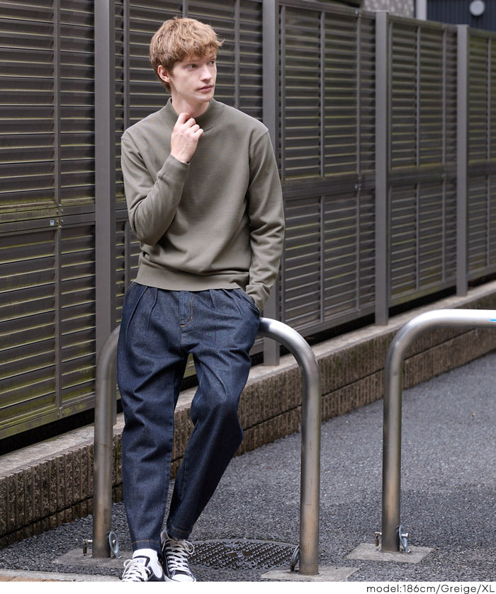 男裝極簡風半高領針織上衣