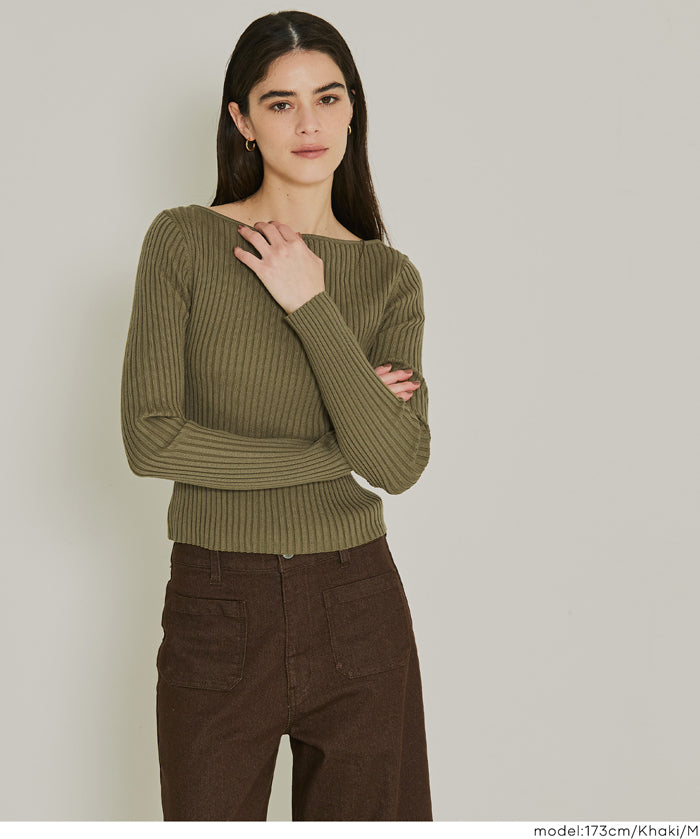 船領螺紋長袖上衣