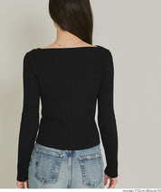 船領螺紋長袖上衣