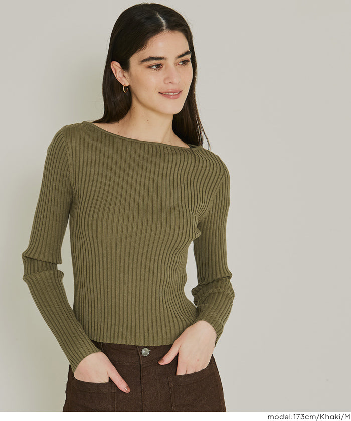 船領螺紋長袖上衣