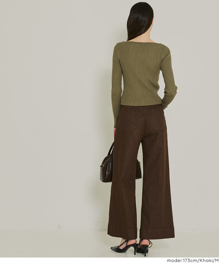 船領螺紋長袖上衣