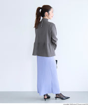 日系半高領後針織綴飾針織娃娃上衣