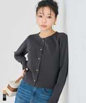 Lightweight knit cardigan with gold buttons for spring