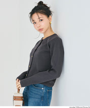 Lightweight knit cardigan with gold buttons for spring