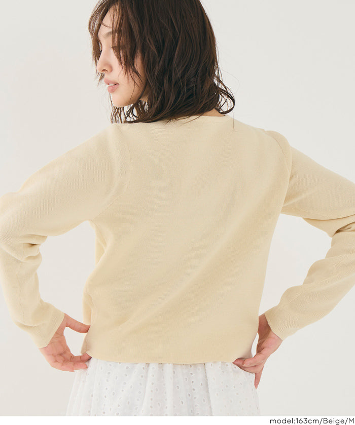 Lightweight knit cardigan with gold buttons for spring