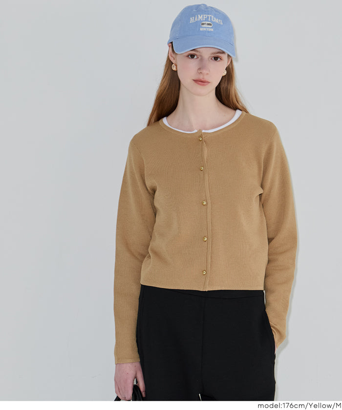 春季輕盈金釦針織外套