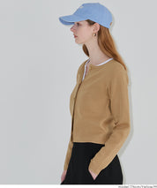 Lightweight knit cardigan with gold buttons for spring