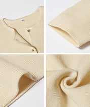 Lightweight knit cardigan with gold buttons for spring