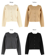 Lightweight knit cardigan with gold buttons for spring